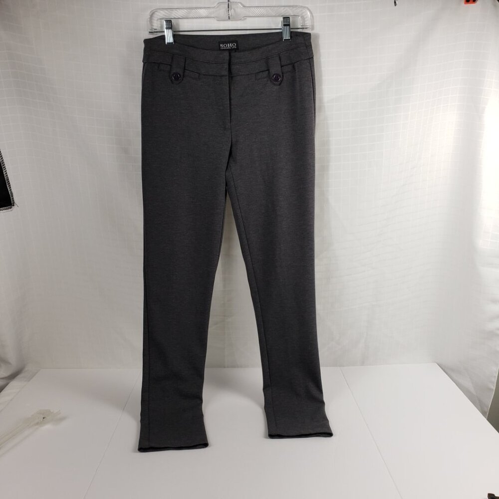 Soho Apparel Sz 6 Pants Gray Women Slim Fit Tapered Spandex Poly Rayon